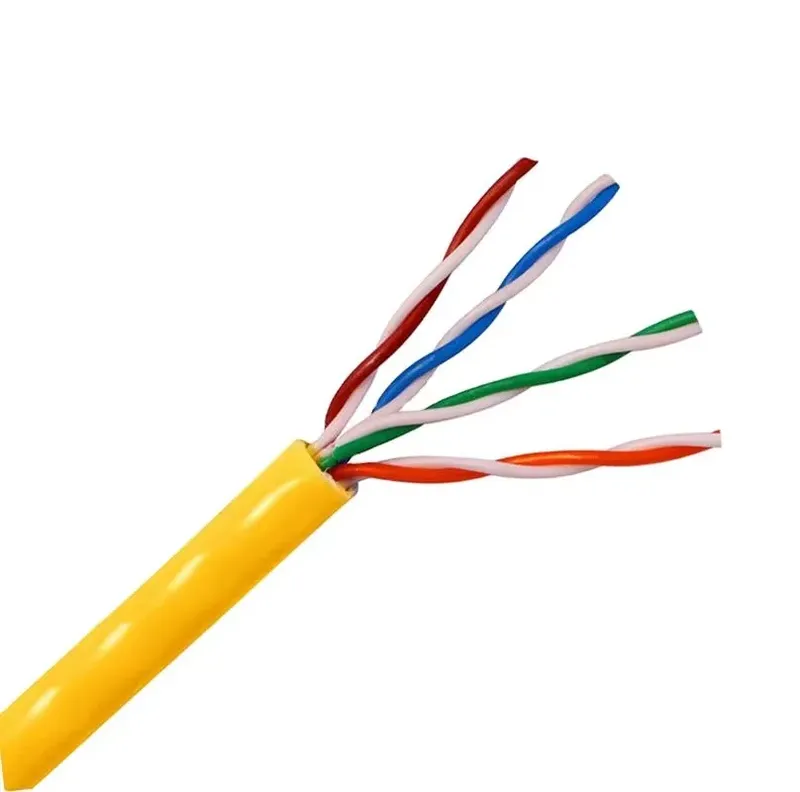 كابل إيثرنت UTP فئة CAT5E بطول 1 متر، أصفر، 4 أزواج، معيار TIA/EIA-568B.2