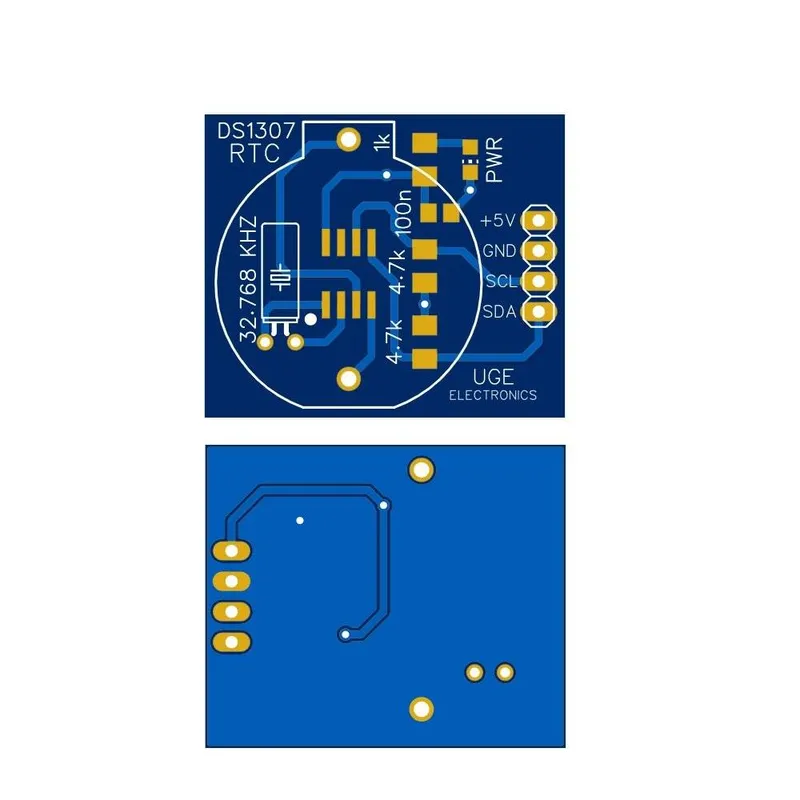 لوحة PCB لوحدة الساعة DS1307 بجهد 5 فولت وواجهة I2C