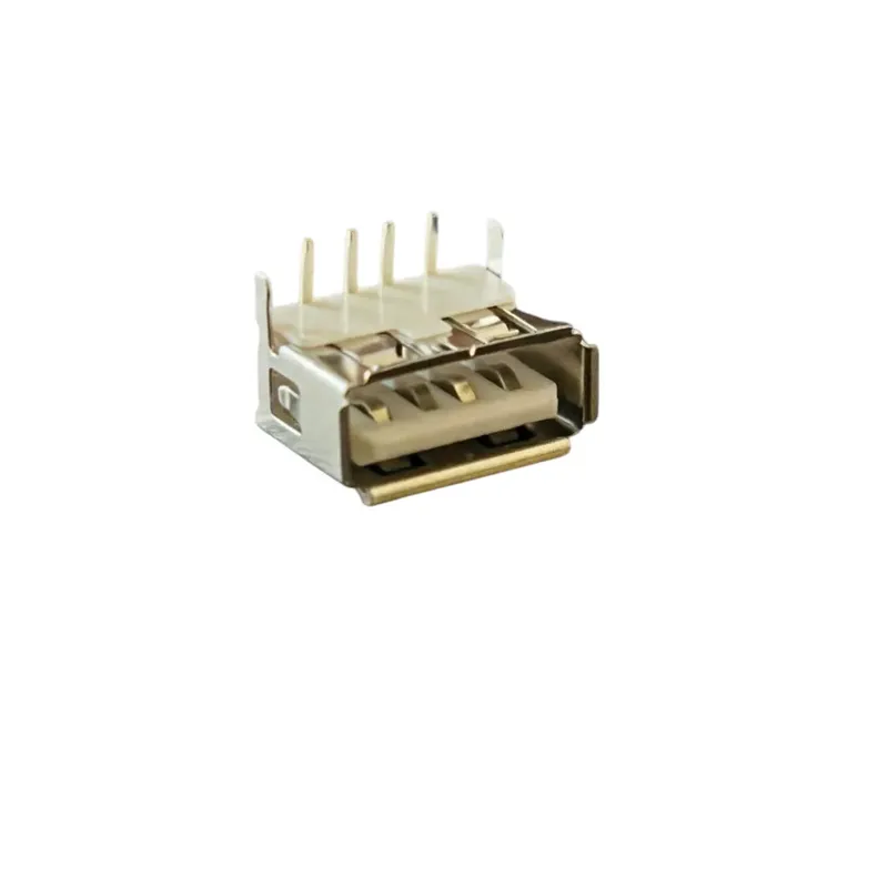 موصل USB من نوع Type-A أنثى بزاوية قائمة للوحات PCB بأربعة أطراف