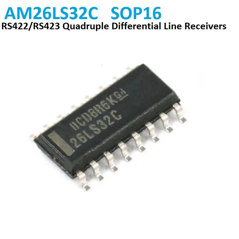 AM26LS32C مستقبل خطوط تفاضلية رباعي RS-422 / RS-423 SOP-16