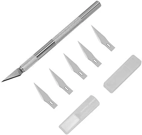 Precision Craft Knife Cutter with 1 Handle and 5 Blades
