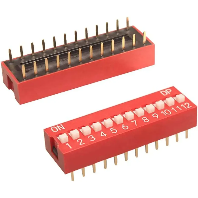 12-Position DIP Switch 2.54mm Pitch Dial Toggle (DIP-SW-12P)