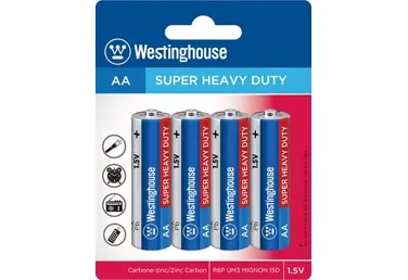 Westinghouse Super Heavy Duty AA Battery 4 Pack