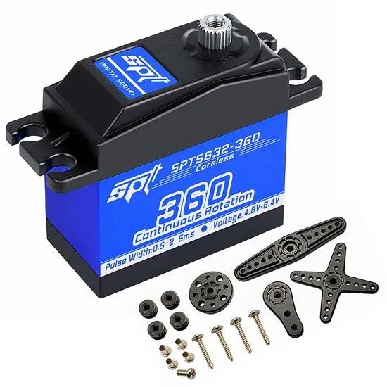 SPT5632-360 Coreless Digital Continuous Rotation Metal Gear Servo