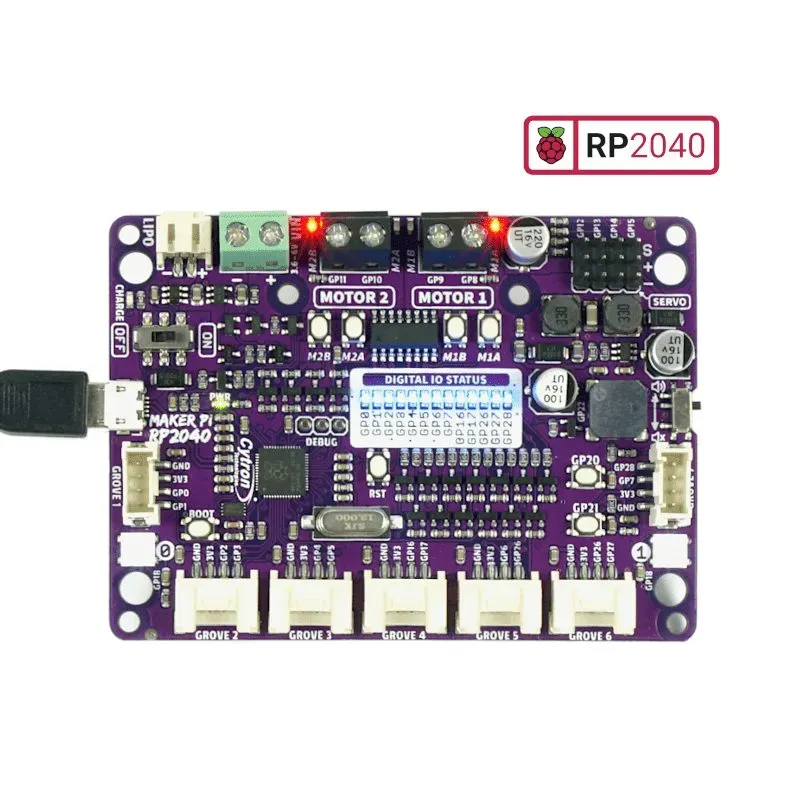 متحكم الروبوتات Cytron MAKER-PI-RP2040 بمعالج RP2040
