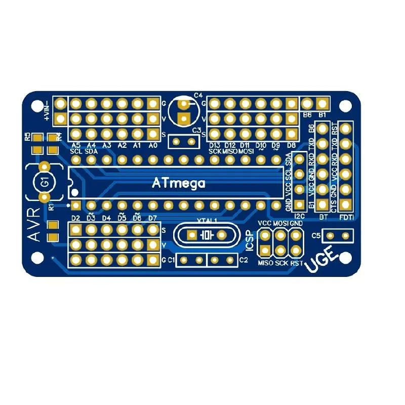 لوحة PCB توصيل لمتحكمات AVR بـ28 طرف ATmega328 وATmega8