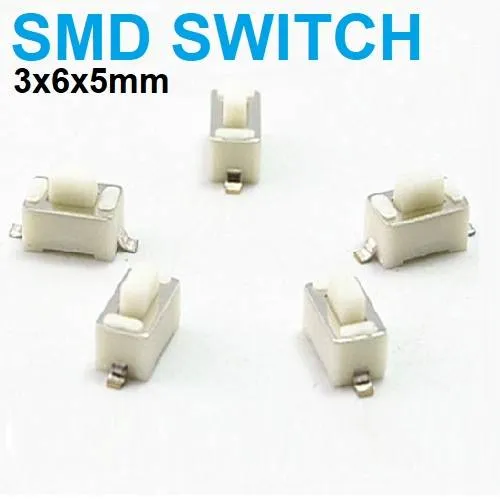 SMD Micro Tact Switch 3x6x5mm 2-Pin White