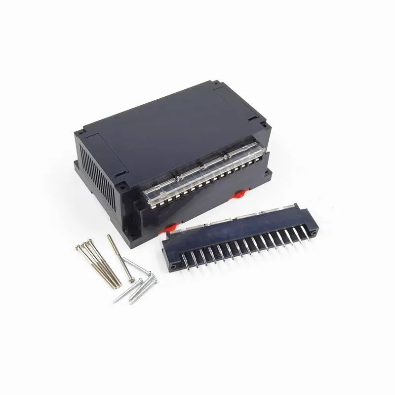 DIN Rail Plastic Enclosure 155x110x60 Black for PLC Control