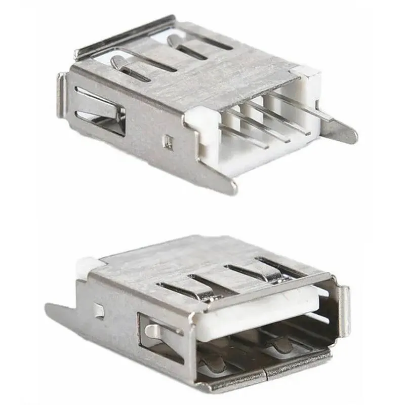 USB Type-A Female PCB Connector Straight Mount 4-Pin 2.54mm
