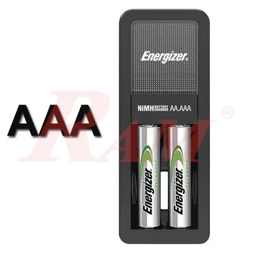بطاريات Energizer قابلة لإعادة الشحن ‏2×AAA مع شاحن Accu Recharge MINI