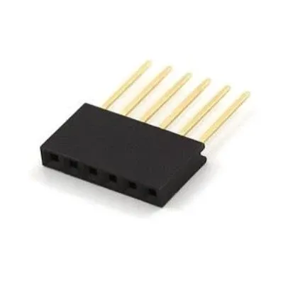 موصل Arduino قابل للتكديس 6 أطراف أنثى (تباعد 2.54 مم، أطراف طويلة)