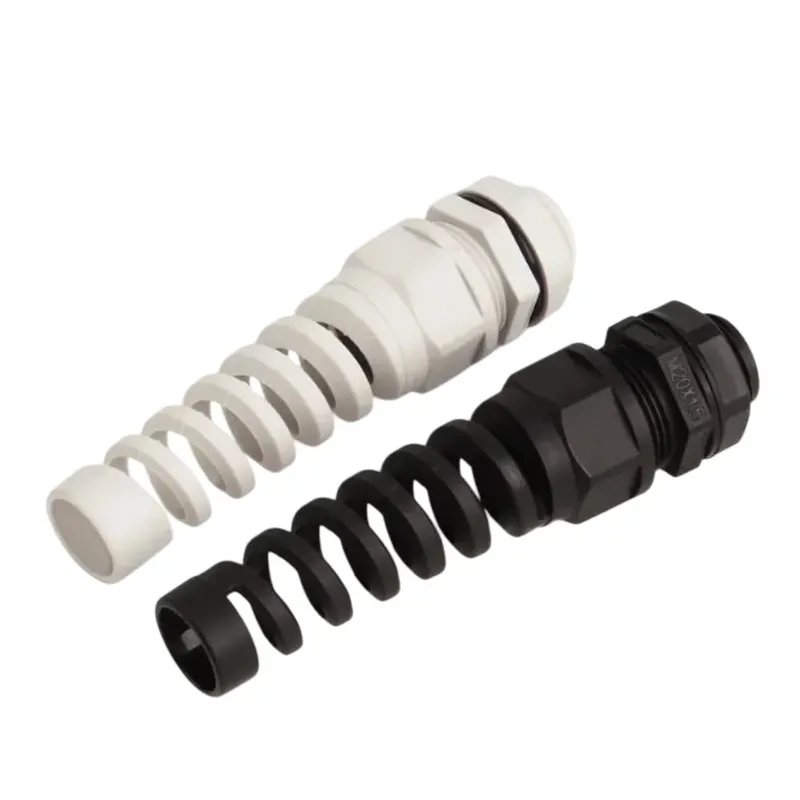 M12x1.5 Cable Gland with Flexible Spiral Outlet, IP68, 63mm