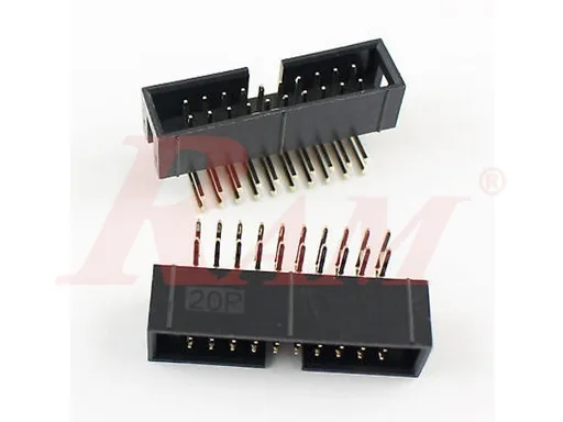 موصل IDC20 ذكر مستقطب بزاوية 90 درجة للوحات (FCL20-PCB)
