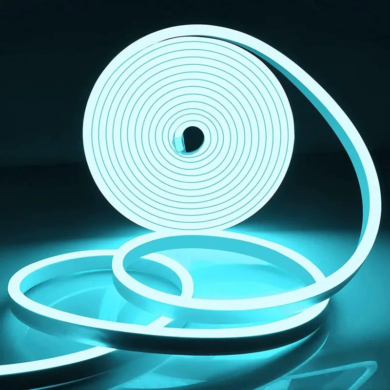 شريط إضاءة LED نيون مرن 5 متر أزرق جليدي 12VDC - SMD 2835