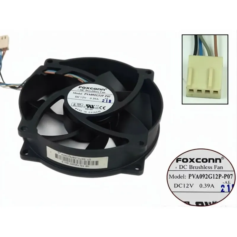 FOXCONN PVA092G12P-P07 DC Fan 12V 0.39A 95x95x25mm (Used Like New)