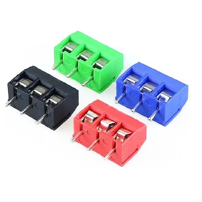 3-Pole Screw Terminal Block 5.0mm Pitch Blue