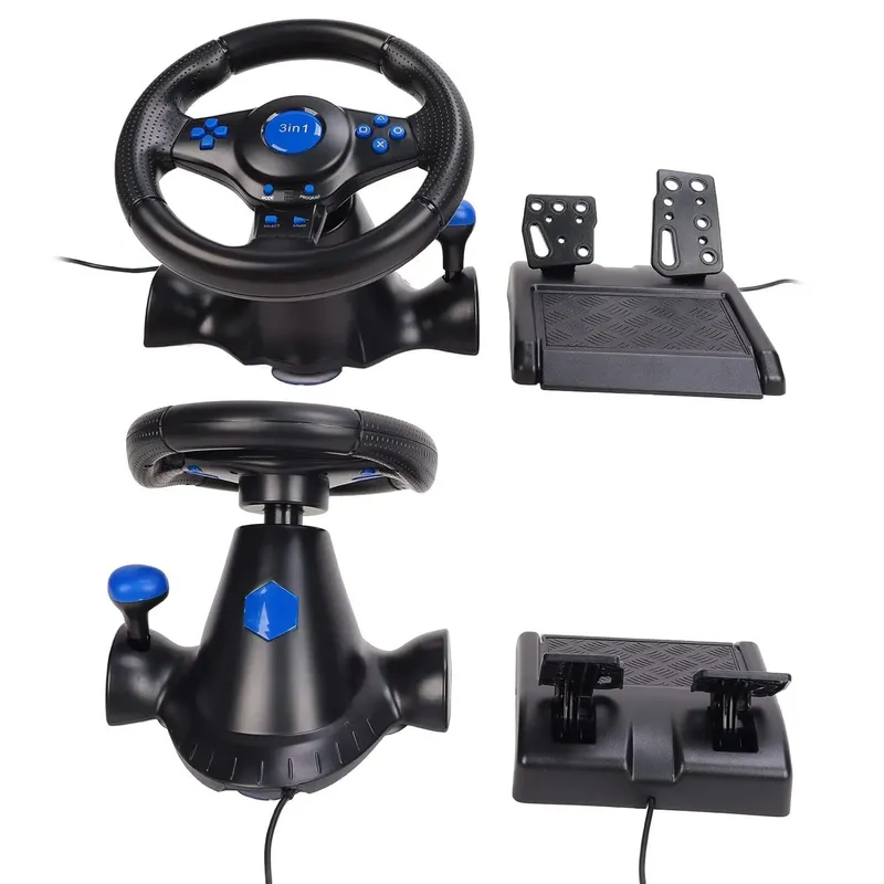 Gaming Vibration Steering Wheel 3-in-1 for PS3, PS2 and PC