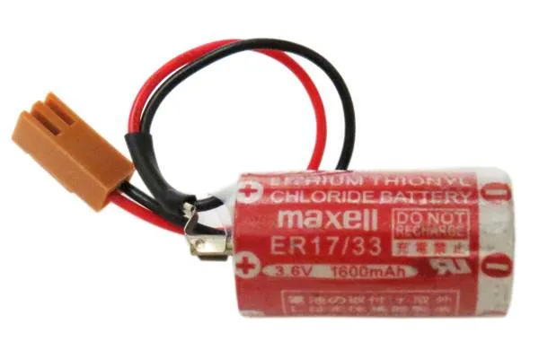 بطارية ليثيوم Maxell ER17/33 بجهد 3.6 فولت وسعة 1600 مللي أمبير مع موصل RD029