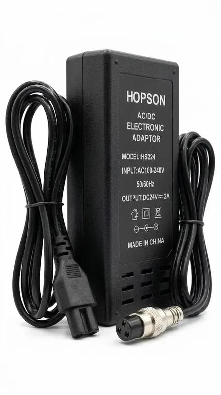 HOPSON HS224 24V 2A AC/DC Adapter – 3-Pin XLR Female Output