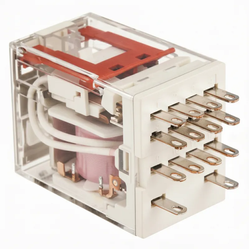 POTRIC 55.34 4PDT 5A Electromagnetic Relay with RT704 Socket, 14-Pin