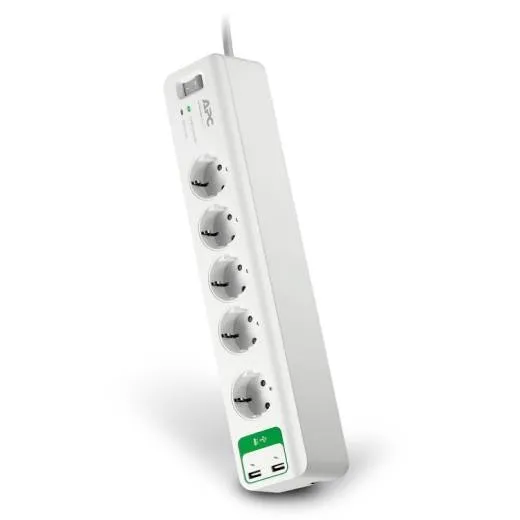 مانع ارتفاع الجهد APC Essential SurgeArrest PM5U-GR بخمسة مخارج ومنفذي USB