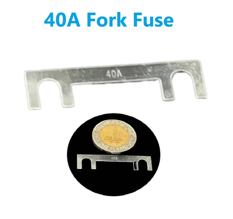 40A Fork Bolt Car Fuse, E-Shape, 42 x 12 mm