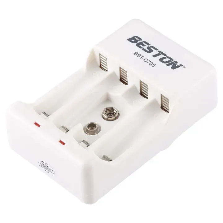 شاحن بطاريات Beston BST-C705 لبطاريات AA وAAA و9 فولت بقابس أوروبي