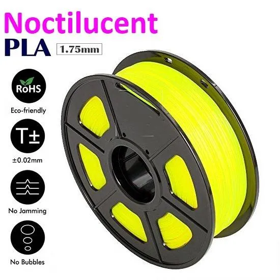 UGE PLA Noctilucent Glow-in-Dark Filament 1.75mm 1kg - Yellow
