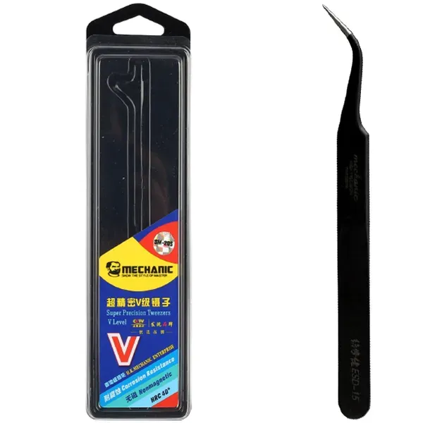 MECHANIC ESD-15 120mm Curved Anti-Static SMD Tweezers