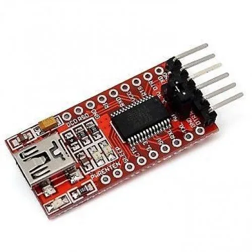 موديول تحويل USB إلى UART TTL بشريحة FT232RL يدعم 3.3 و5 فولت ومنفذ Mini USB
