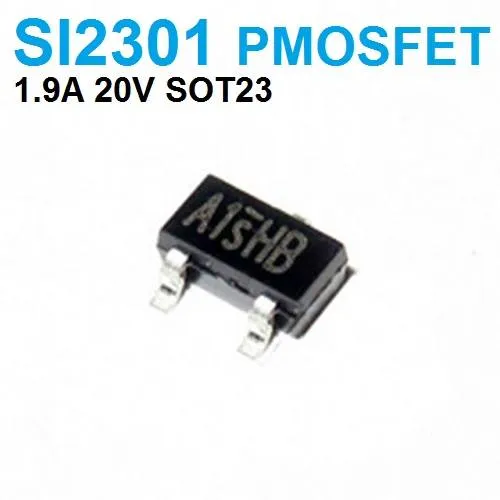 ترانزستور MOSFET قناة P من نوع Si2301DS بتركيب سطحي SOT-23