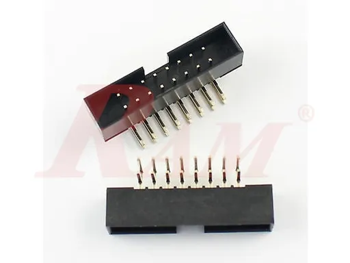 موصل IDC16 ذكر مستقيم بزاوية 90° للوحات PCB، مع تهيئة قطبية (FCL16-PCB)