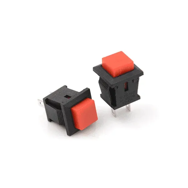 Square Momentary Push Button Switch 2-Pin DS-430 Red