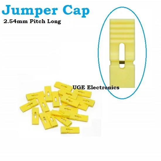 Yellow Long Handle Jumper Cap, 2.54mm Pitch, 14mm Height