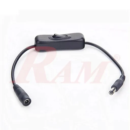 Inline On/Off Switch DC Power Cable 2.1mm Male and Female Jack