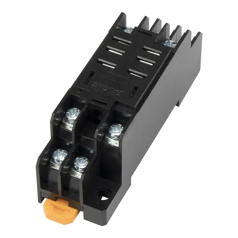 PTF08A 8-Pin Relay Socket for Omron LY Series, DIN Rail Mount