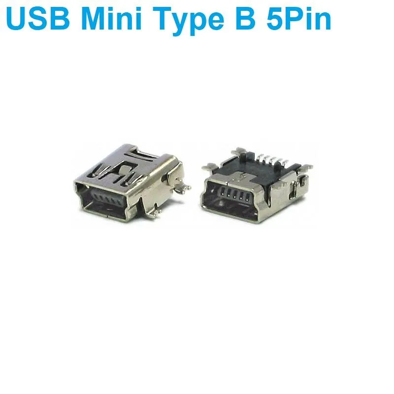 Mini-B USB Female Connector 5-Pin SMD