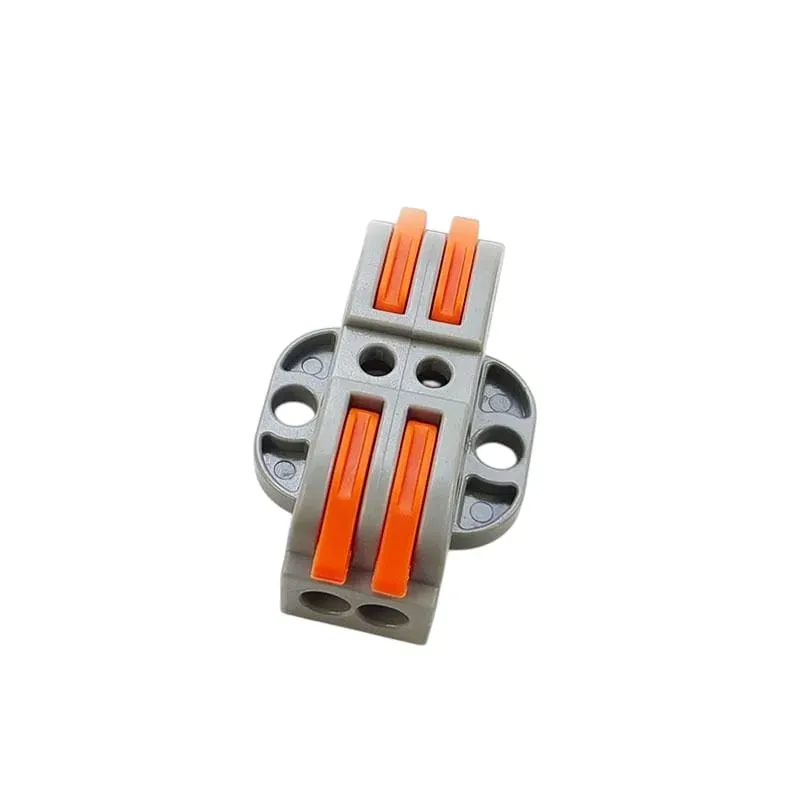 Wago LT-223-2 Panel-Mount Spring-Clamp Connector, 2-In 2-Out