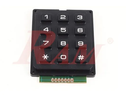 لوحة مفاتيح مصفوفة KP-301 بحجم 3x4 مثبتة على PCB (12 مفتاحاً)