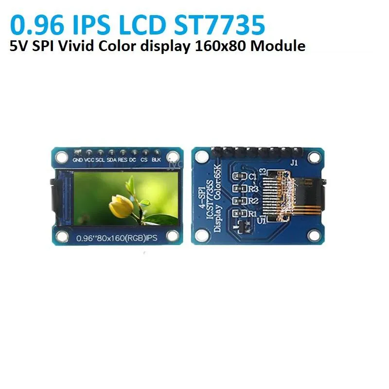 0.96-inch 160x80 IPS TFT LCD Module with ST7735 Controller