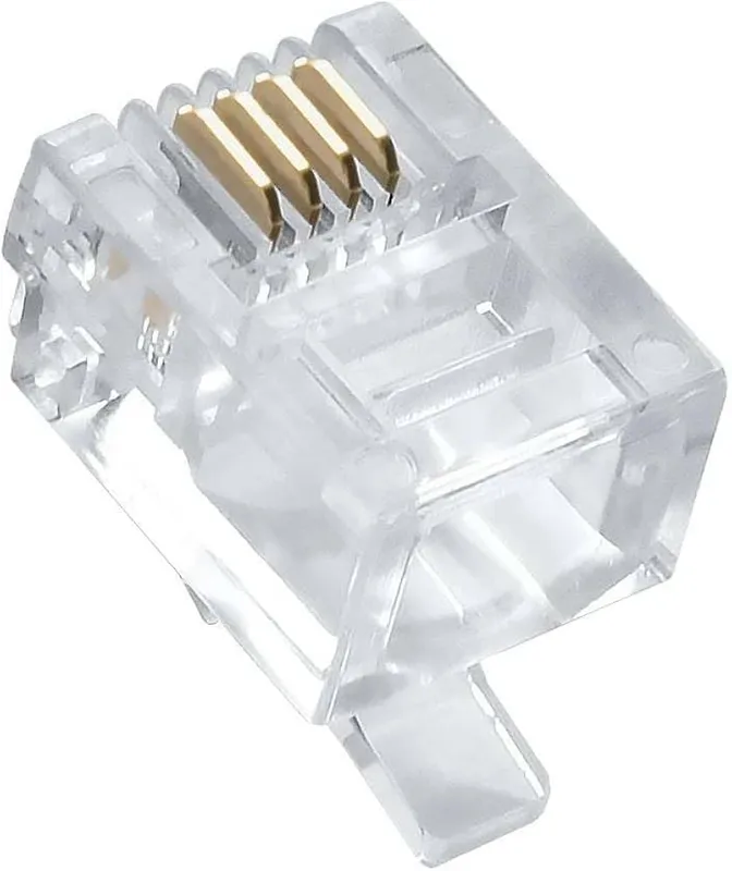 RJ11 6P4C Male Telephone Modular Plug, 4-Pin