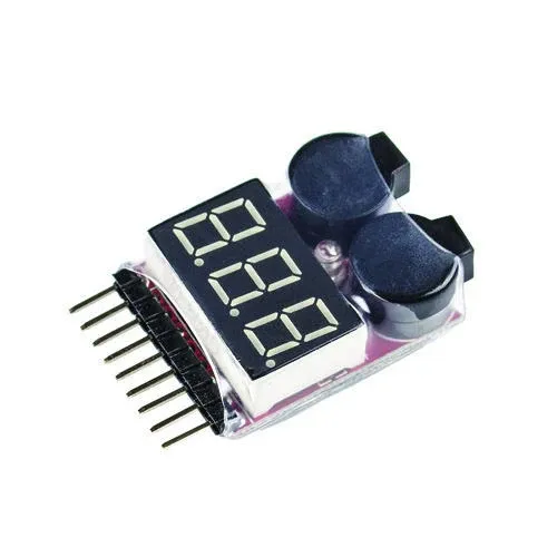 1-8S LiPo Battery Voltage Tester with Low-Voltage Buzzer Alarm