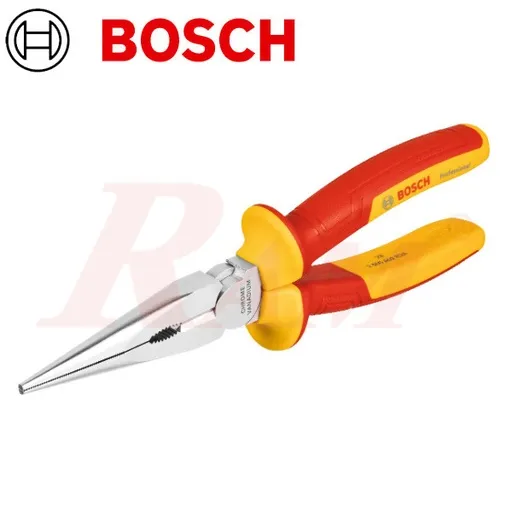 BOSCH VDE Insulated Long Nose Pliers Straight 200 mm, 1000V