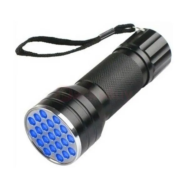 21-LED UV Ultraviolet Blacklight Flashlight, Aluminum Body