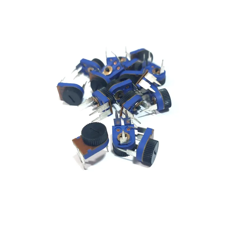 Round Dial Potentiometer Single Turn 500Ω 3 Pin 10mm Vertical