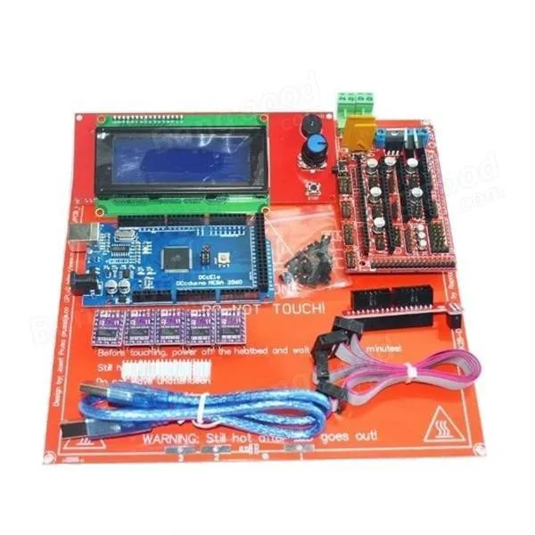 طقم إلكترونيات طابعة ثلاثية الأبعاد MK2 مع RAMPS 1.4 ومسخن MK2B