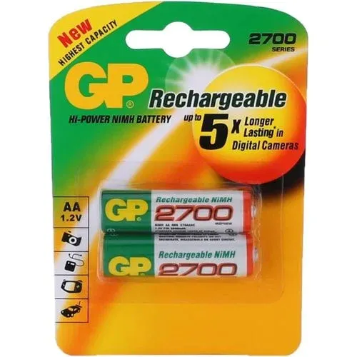 GP NI-MH Rechargeable AA Battery 980mAh 1.2V (2 Pcs)