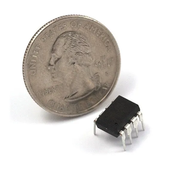 ATtiny85 8-Bit AVR Microcontroller, 8-Pin, 20 MHz, 8 KB Flash