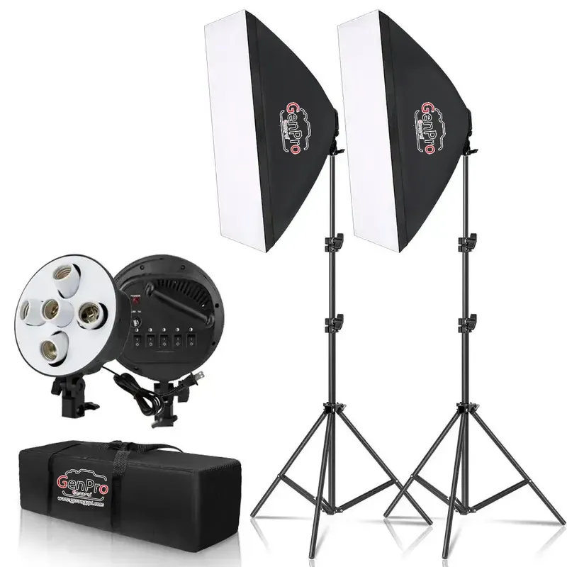 GENPRO FX-D05 5-in-1 Studio Softbox Light Kit with Holders