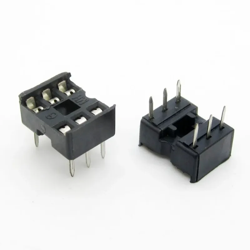 6-Pin DIP IC Socket, 2.54 mm Pitch